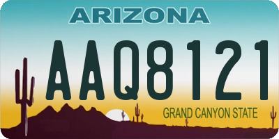 AZ license plate AAQ8121