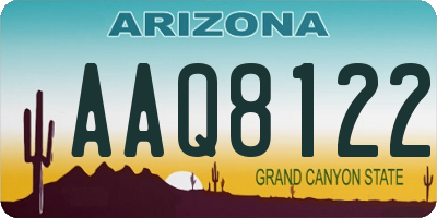 AZ license plate AAQ8122