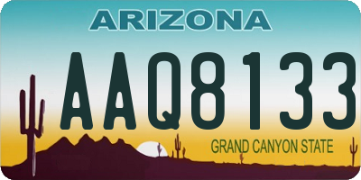 AZ license plate AAQ8133