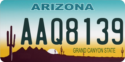 AZ license plate AAQ8139