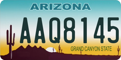 AZ license plate AAQ8145