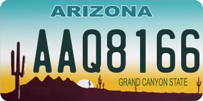 AZ license plate AAQ8166
