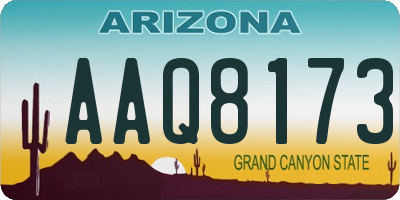 AZ license plate AAQ8173