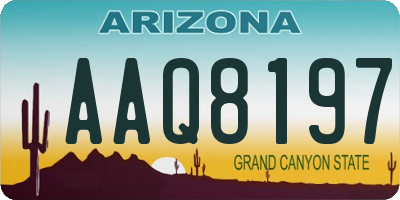 AZ license plate AAQ8197
