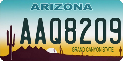 AZ license plate AAQ8209
