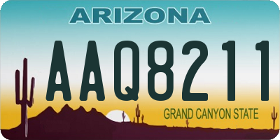 AZ license plate AAQ8211