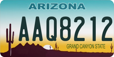 AZ license plate AAQ8212