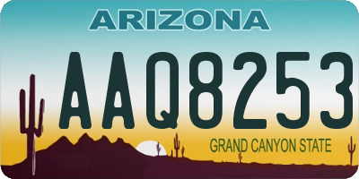 AZ license plate AAQ8253