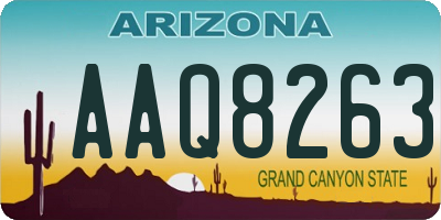 AZ license plate AAQ8263