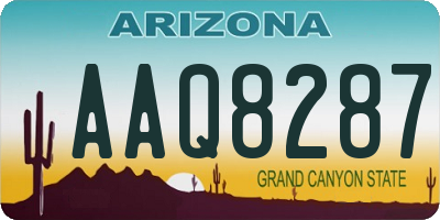 AZ license plate AAQ8287