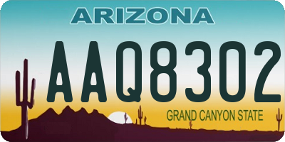 AZ license plate AAQ8302