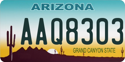 AZ license plate AAQ8303