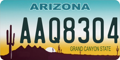 AZ license plate AAQ8304