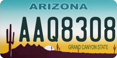 AZ license plate AAQ8308