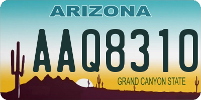 AZ license plate AAQ8310