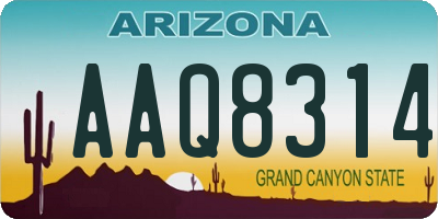 AZ license plate AAQ8314