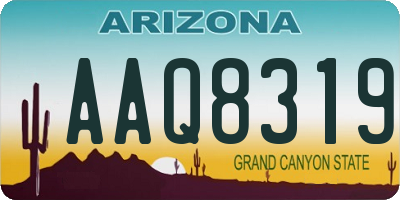 AZ license plate AAQ8319