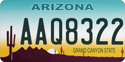 AZ license plate AAQ8322