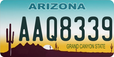 AZ license plate AAQ8339