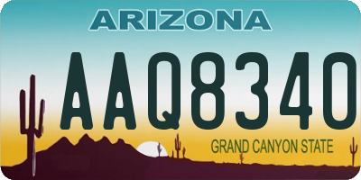 AZ license plate AAQ8340