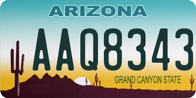 AZ license plate AAQ8343