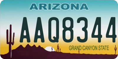 AZ license plate AAQ8344