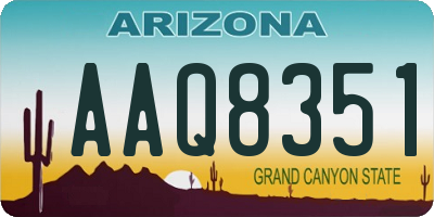 AZ license plate AAQ8351