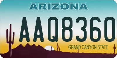 AZ license plate AAQ8360