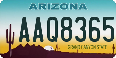 AZ license plate AAQ8365