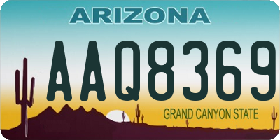 AZ license plate AAQ8369