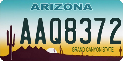 AZ license plate AAQ8372