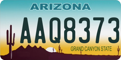 AZ license plate AAQ8373