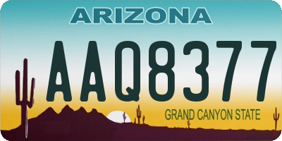 AZ license plate AAQ8377