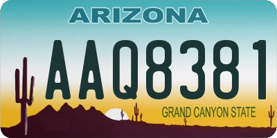 AZ license plate AAQ8381