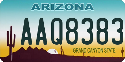 AZ license plate AAQ8383