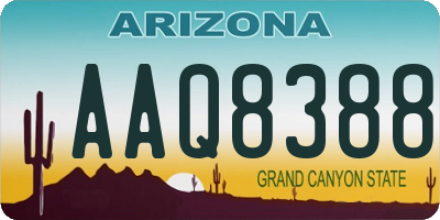 AZ license plate AAQ8388