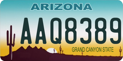 AZ license plate AAQ8389