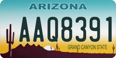 AZ license plate AAQ8391