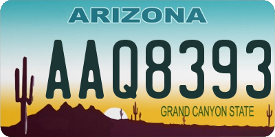 AZ license plate AAQ8393