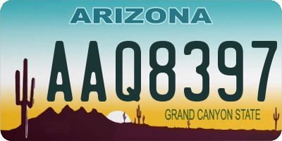 AZ license plate AAQ8397