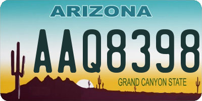 AZ license plate AAQ8398