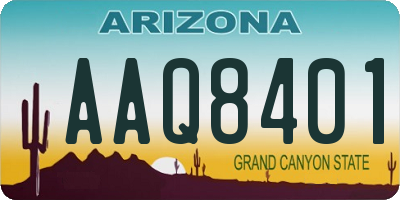 AZ license plate AAQ8401