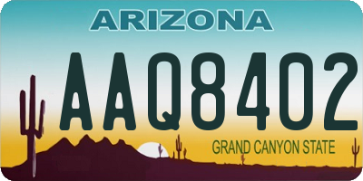 AZ license plate AAQ8402