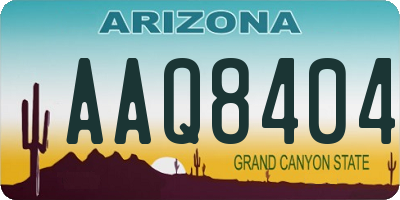 AZ license plate AAQ8404