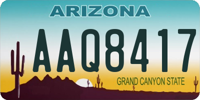 AZ license plate AAQ8417