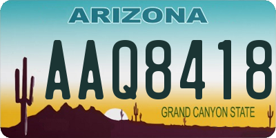 AZ license plate AAQ8418