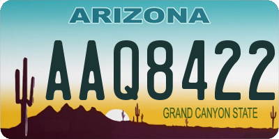 AZ license plate AAQ8422