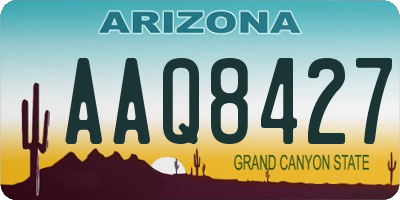 AZ license plate AAQ8427