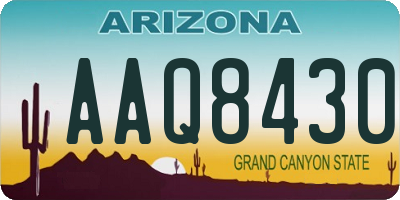 AZ license plate AAQ8430