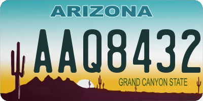 AZ license plate AAQ8432